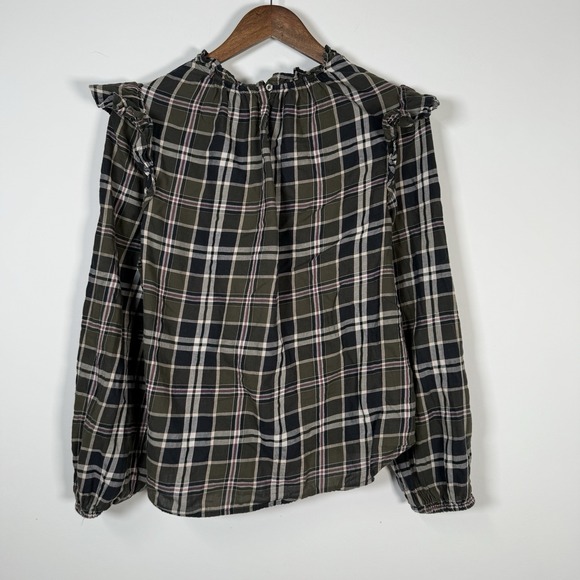 Gap Plaid Riddle Women's Olive Long Sleeve Shirt Size Medium‎ - Picture 6 of 6